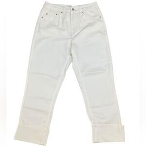 Frye Women's Jeans Straight Leg Cuff off White Size 6 NEW